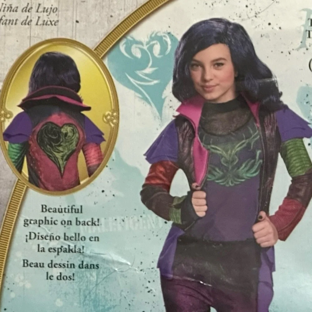 New Child’s Size M (7-8) Disney Descendants Mal 4-Piece Deluxe Halloween Costume